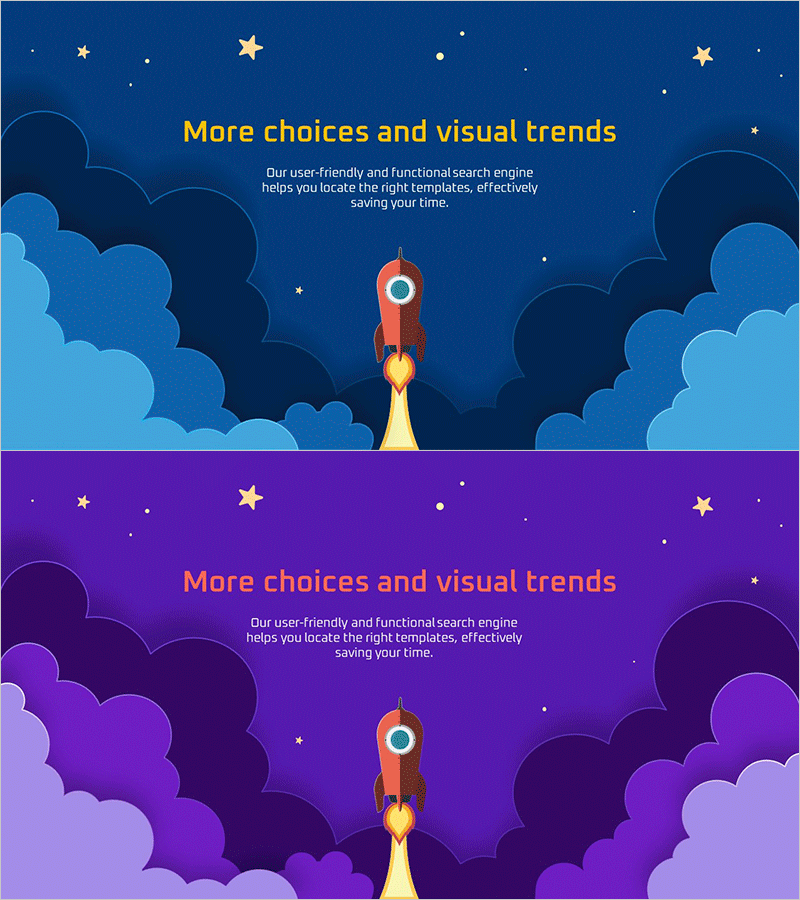 로켓 구름 일러스트 테마 인트로 – 창의성과 비전을 위한 출발