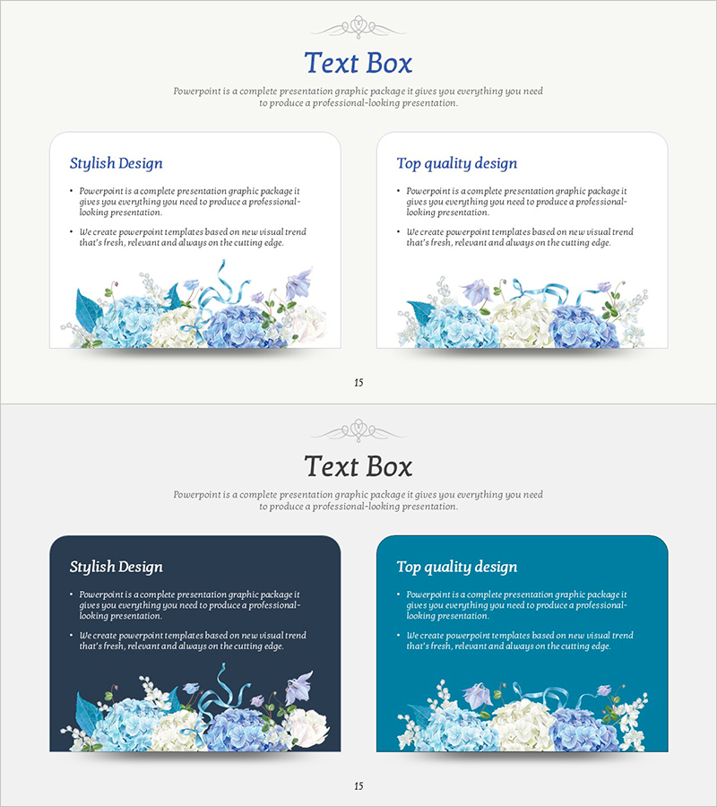 플라워 파티 텍스트 박스 – 사업 전략과 운영계획을 위한 디자이너 수첩