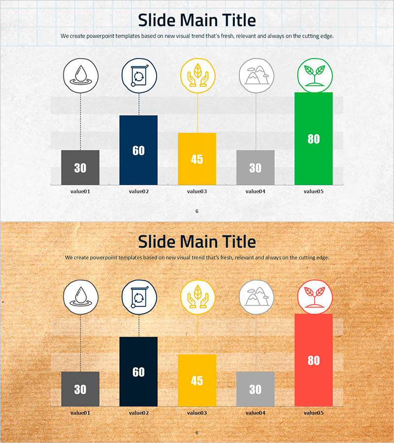컬러풀 세로막대 차트로 데이터 시각화 – 실용성과 창의성을 담은 템플릿