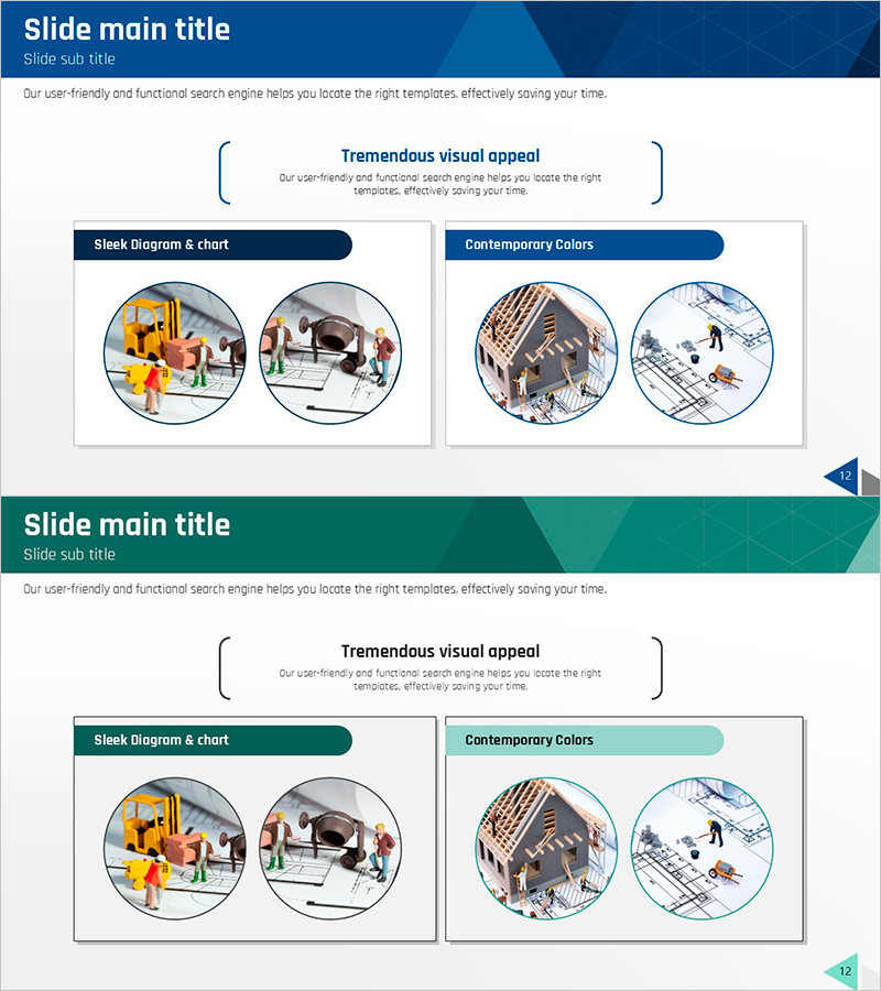 건축현장 일러스트 살펴보기 – 실용적으로 구성된 클러스터 다이어그램
