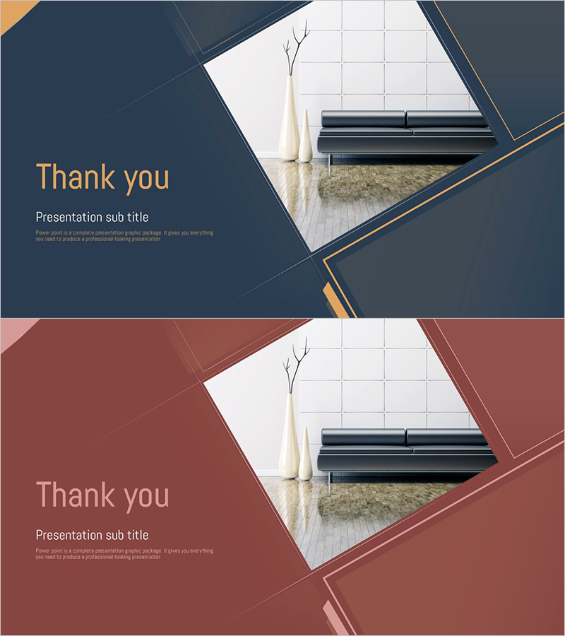 스퀘어 프레임 인테리어 PPT 엔딩 – 세련된 마무리