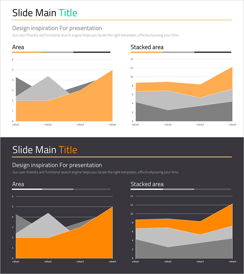무료 오렌지 영역형 차트 – 데이터 시각화의 새로운 접근
