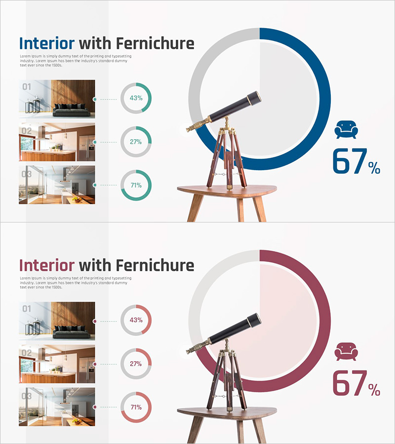 가구 선호도 조사를 위한 도넛형 그래프 슬라이드
