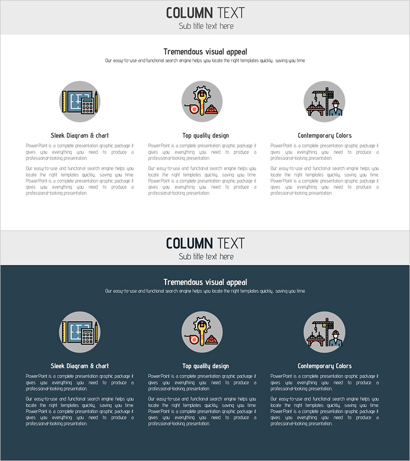 건축 일러스트 제품/서비스 소개 슬라이드 – 현대적인 디자인과 정교한 클러스터