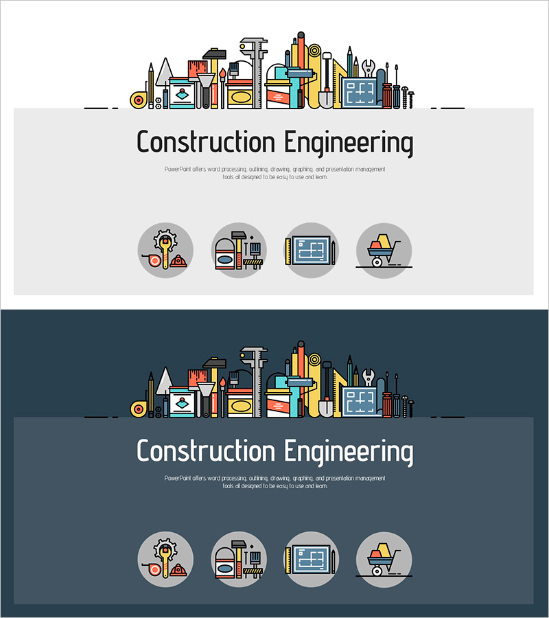 건축공학 템플릿 표지 – 창의적 디자인