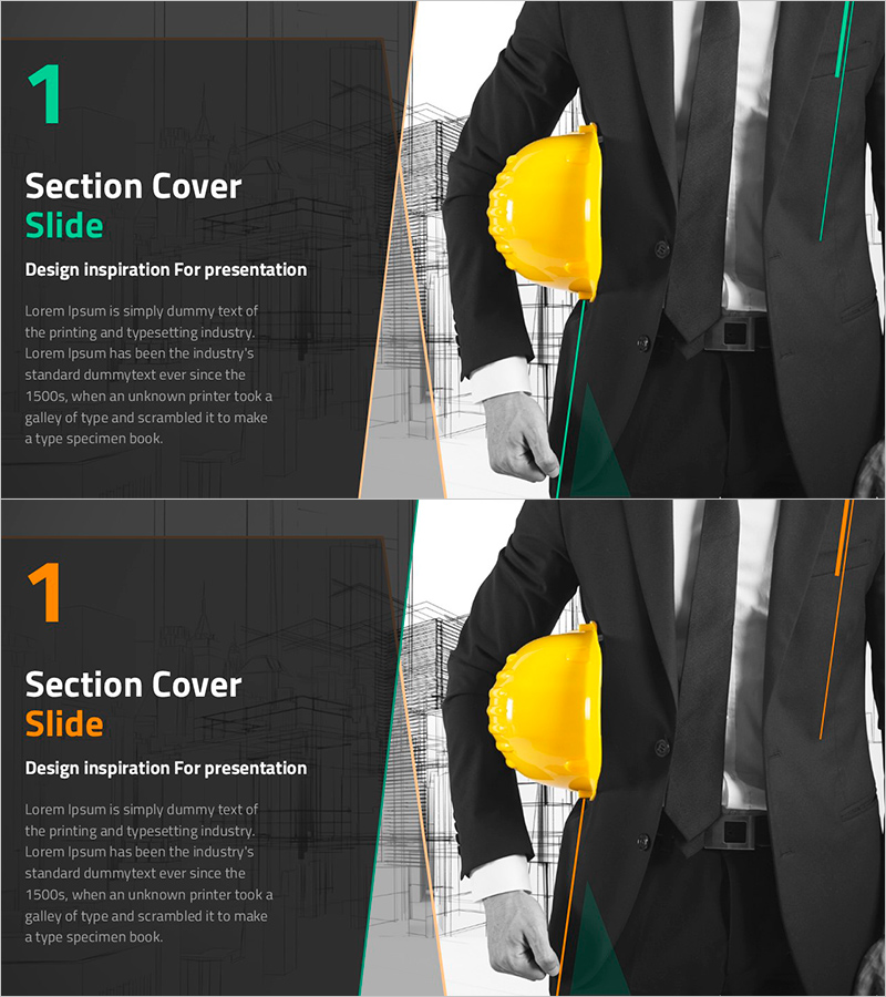 건축 프로젝트 PPT 간지 – 섹션 커버 슬라이드