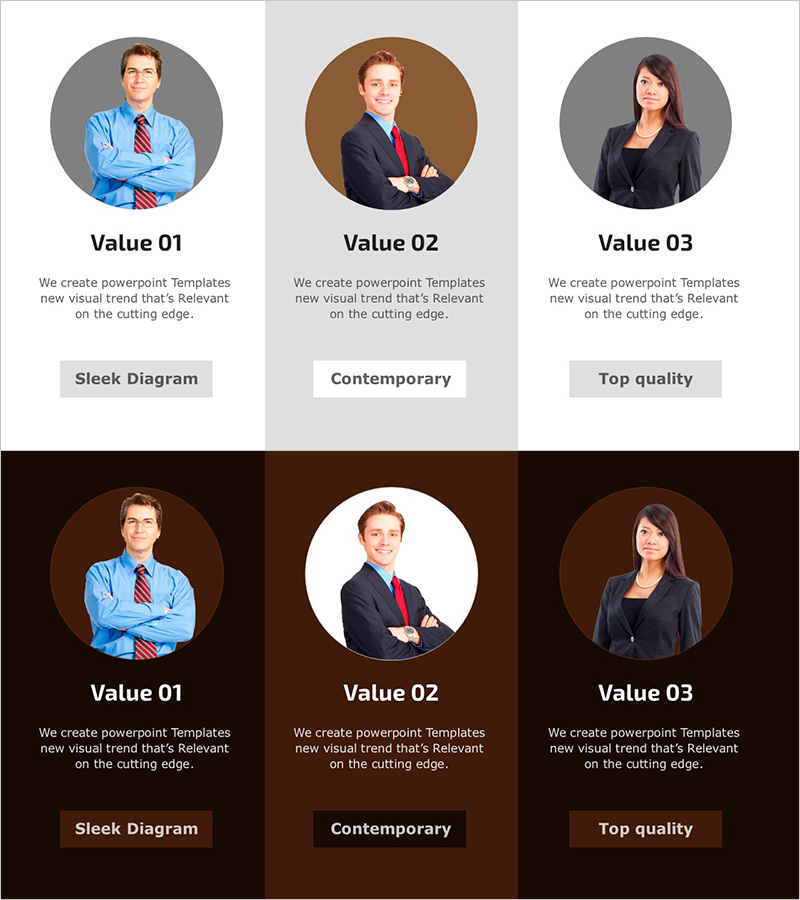 비즈니스 팀 소개 – 현대적이고 세련된 다이어그램