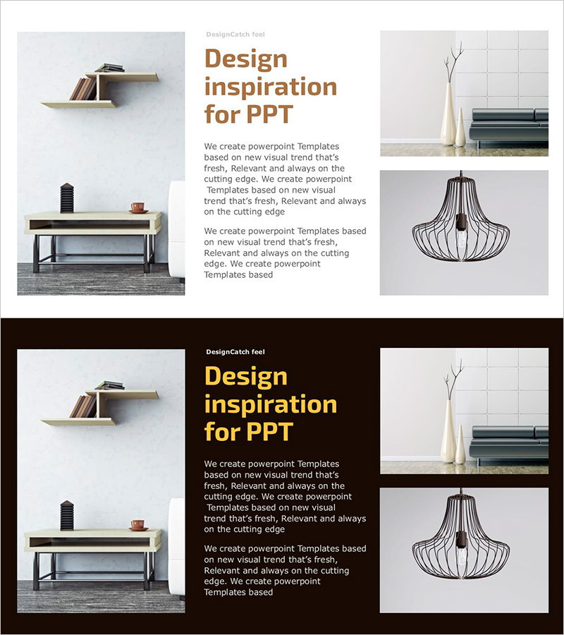 조명의 활용도를 시각화한 프레젠테이션 템플릿