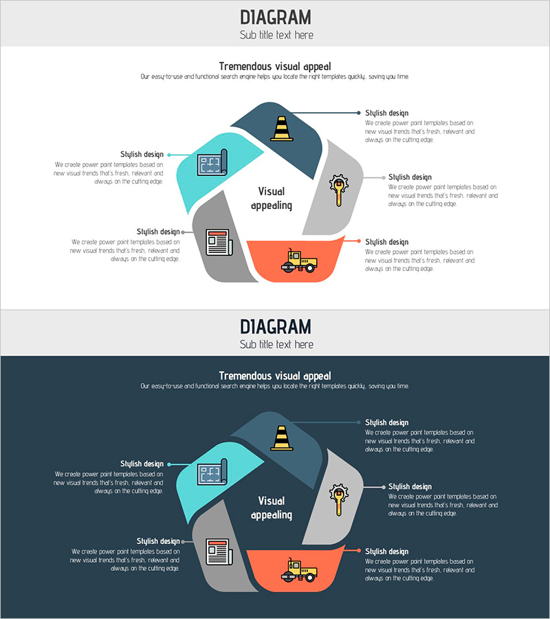 건설 일러스트 확산 연결 다이어그램 – 효과적인 사업 구조 시각화