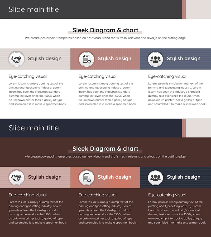 비즈니스 마케팅 계획 슬라이드 템플릿 - 세련된 클러스터 다이어그램