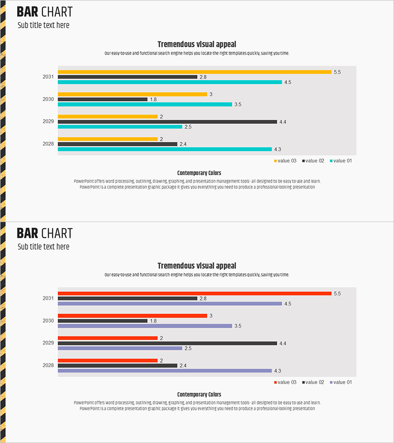 안전 템플릿 무료 가로막대 그래프