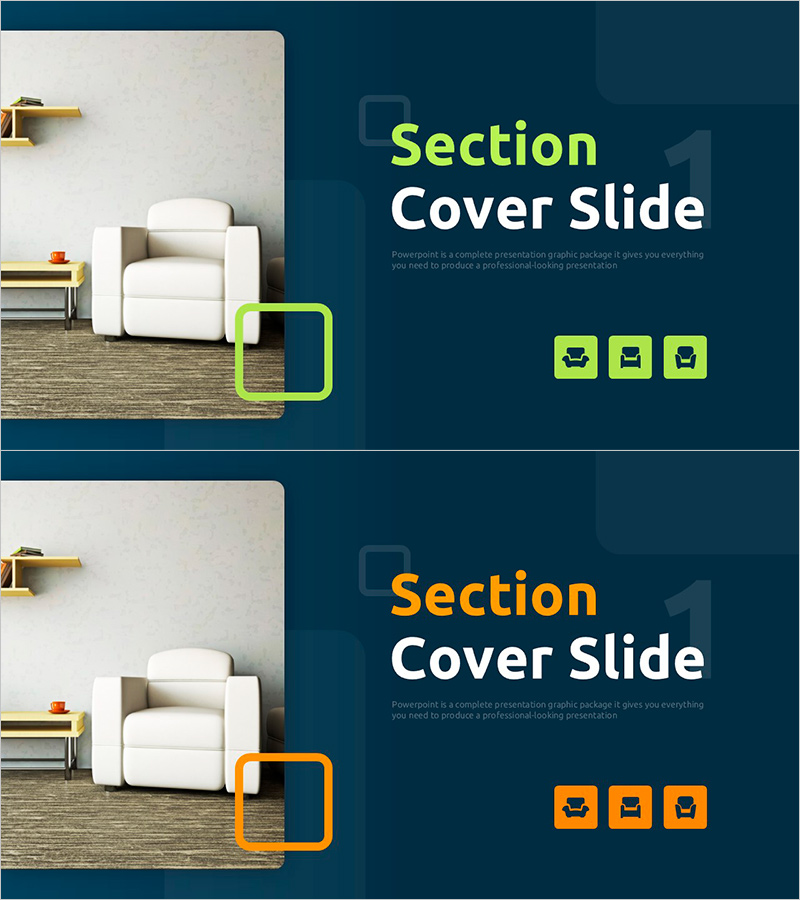 라운드 인테리어 템플릿 간지 - 섹션 커버 슬라이드