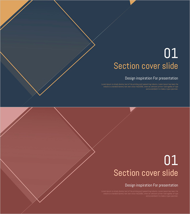 스퀘어 프레임 인테리어 PPT 간지 – 세련된 섹션 커버 디자인