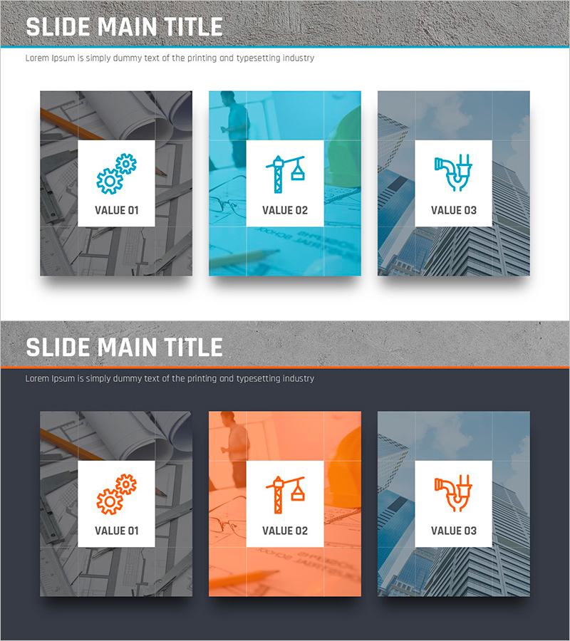 설비 기술 영역을 위한 클러스터 다이어그램 슬라이드
