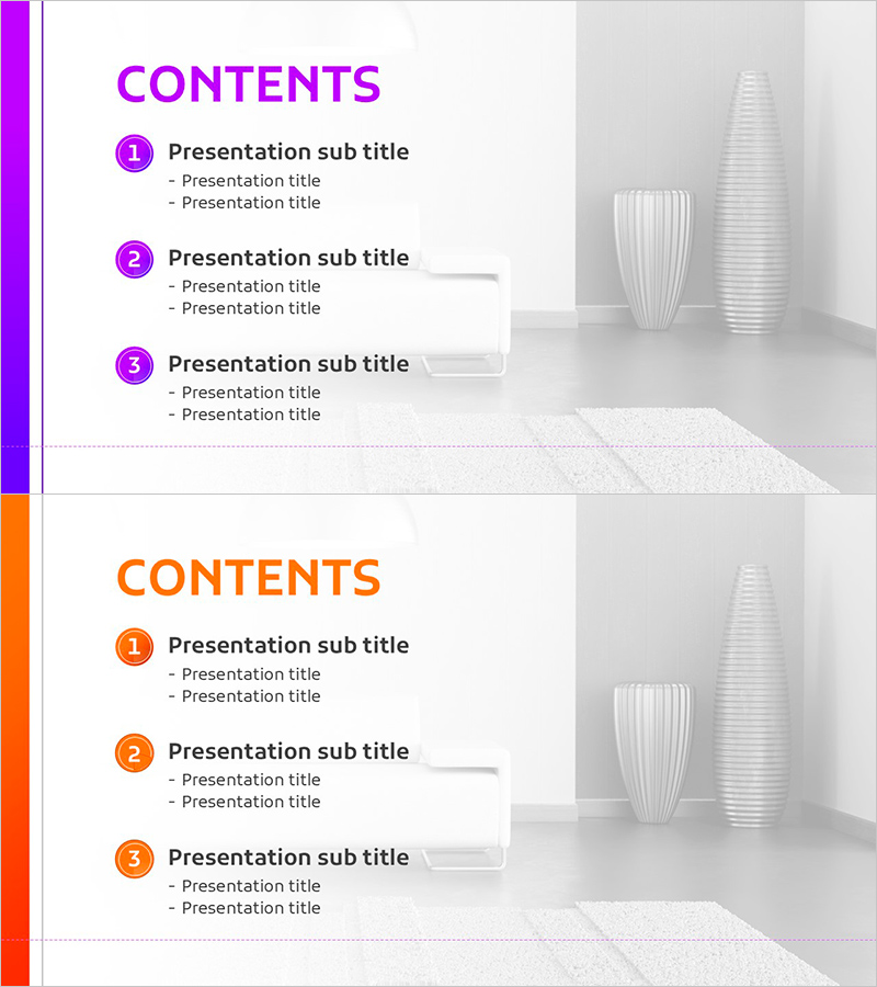 퍼플 오렌지 인테리어 배경의 목차