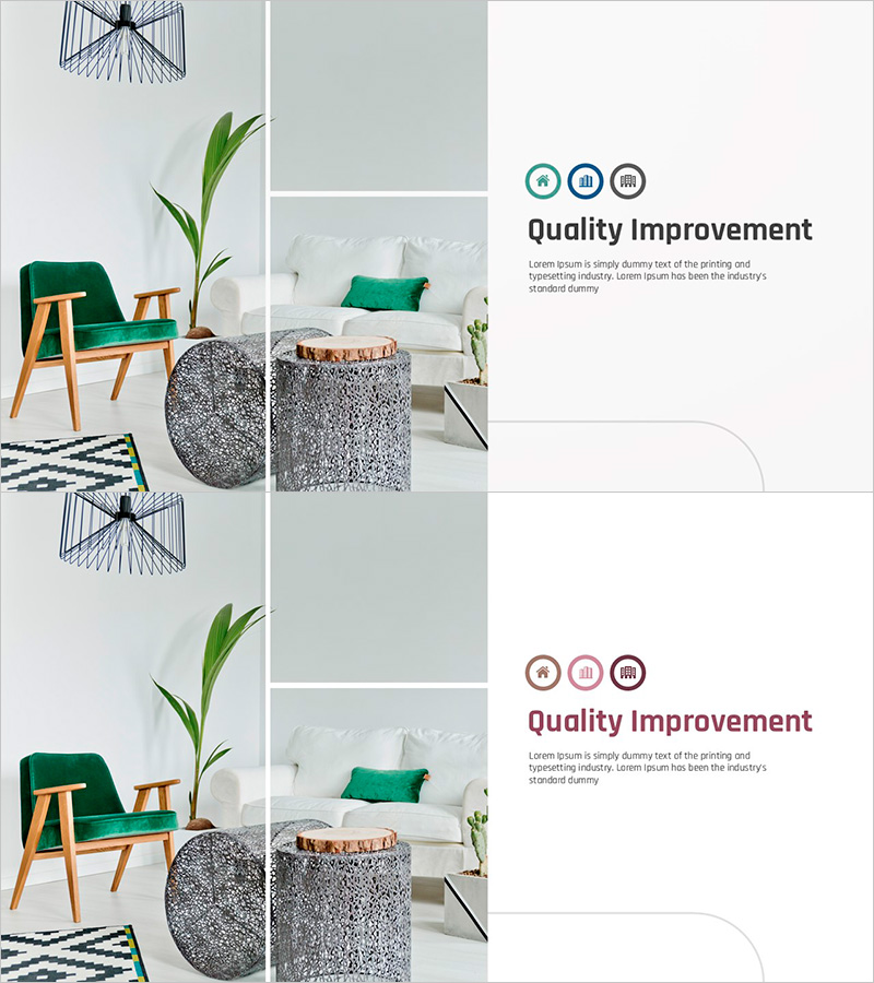 깔끔한 화이트 인테리어 사진 – 포트폴리오 및 사례 슬라이드