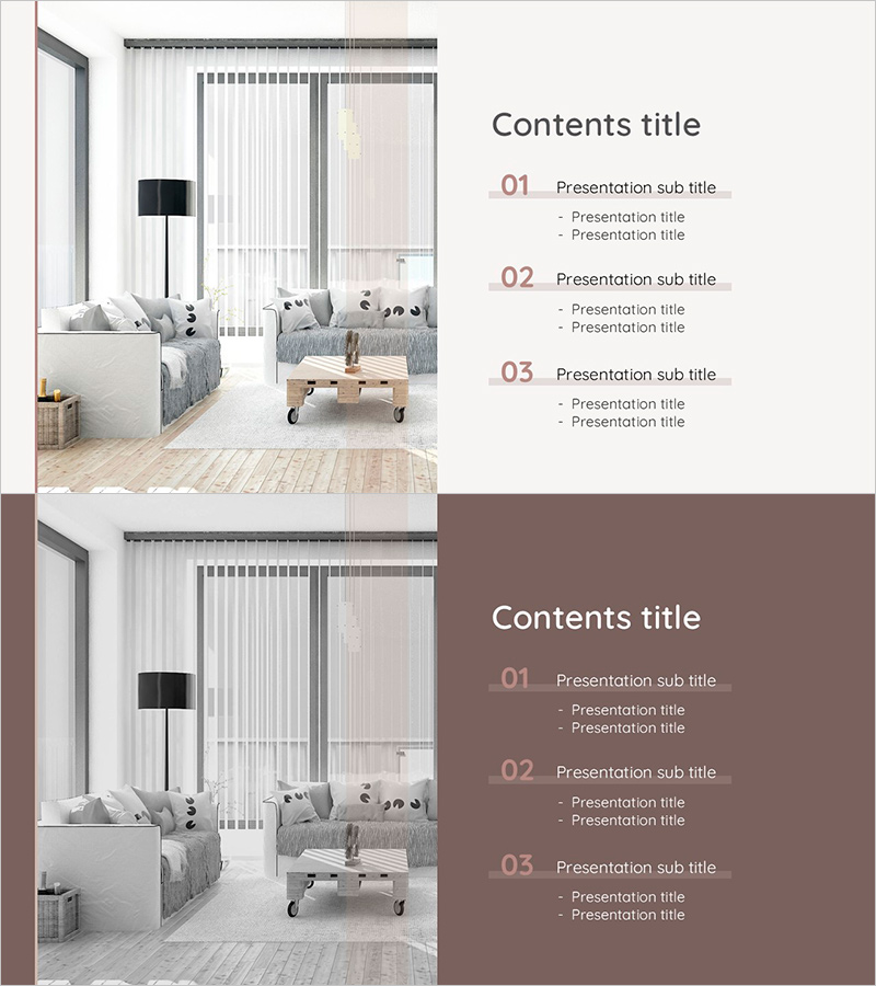 깔끔한 인테리어 디자인 PPT 목차