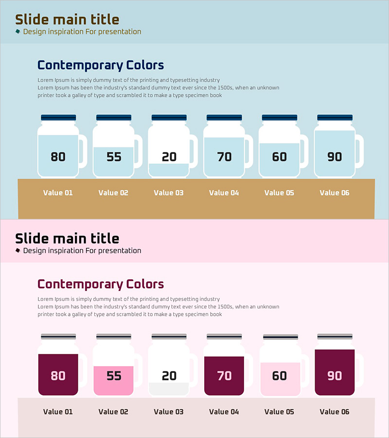 일러스트 유리병 그래프로 시장 분석하기 – 경쟁 우위