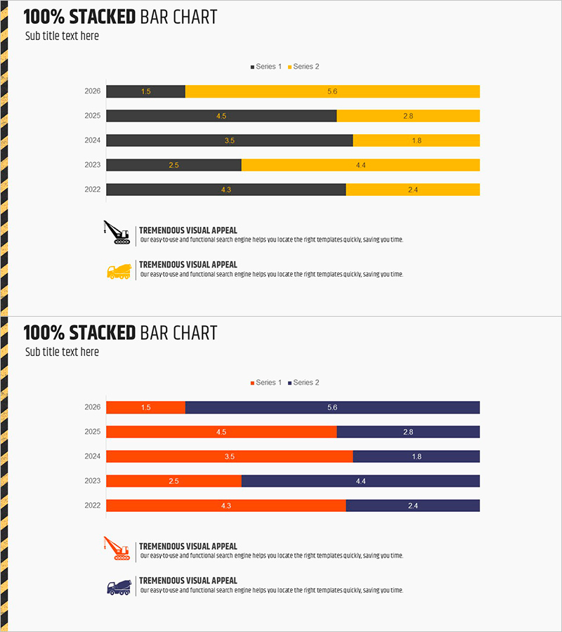 가로막대그래프를 통한 운송수단 변화 추이 분석