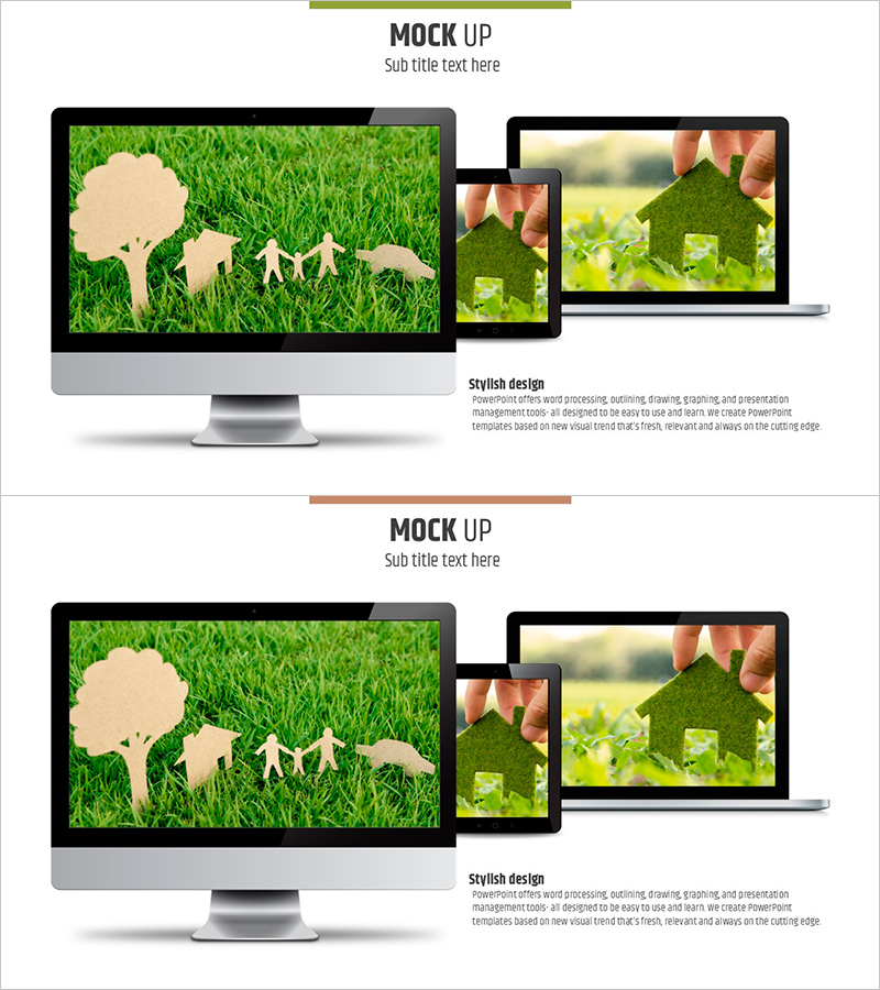 따뜻한 자연 이미지 목업 – 제품 소개에 적합한 모던 디자인