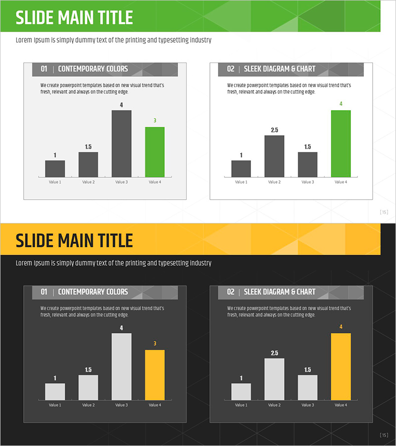 그린 옐로우 비교 그래프 - 데이터 시각화를 통한 인사이트