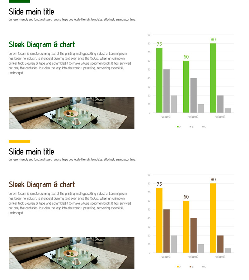 비교 막대 그래프 – 시장 및 경쟁사 분석