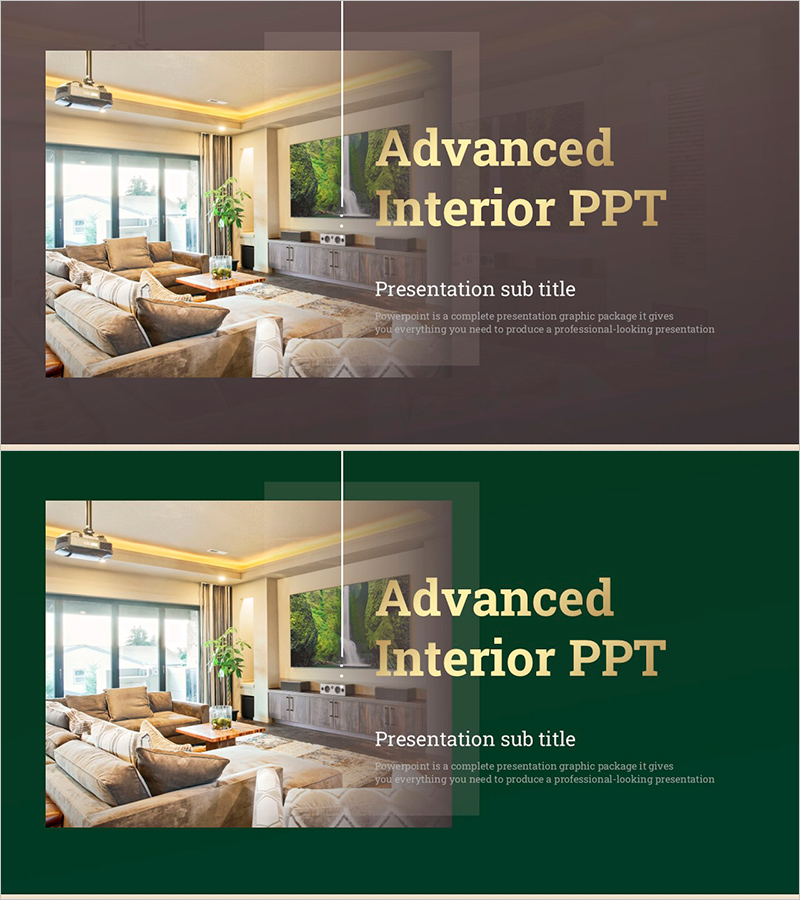 고급 인테리어 PPT 표지 – 전문가의 첫인상