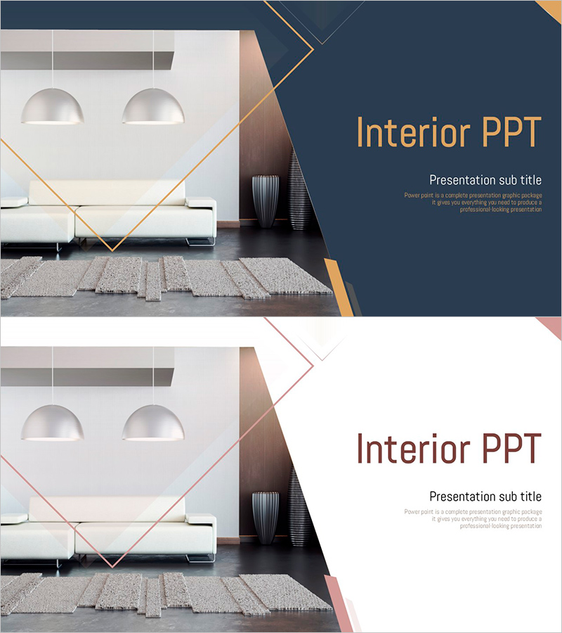 스퀘어 프레임 인테리어 PPT 표지 – 현대적이고 세련된 시작