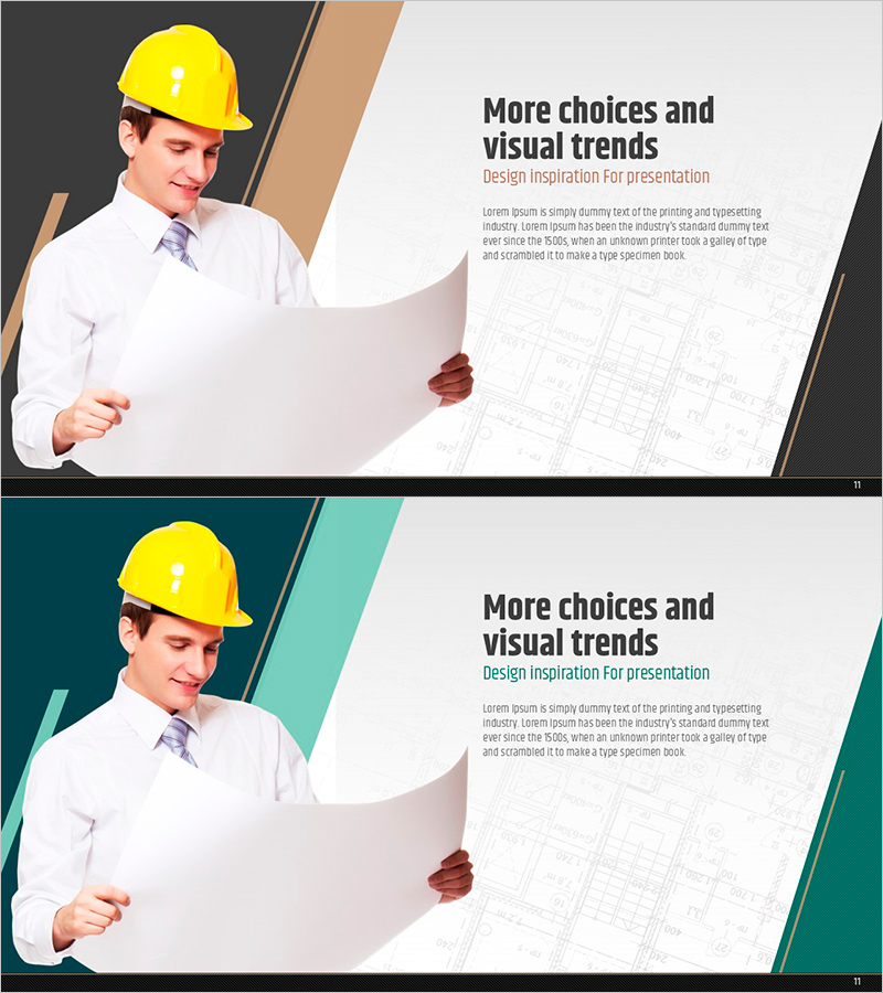 안전 관리 메시지 프레젠테이션 템플릿 – 전문성과 신뢰