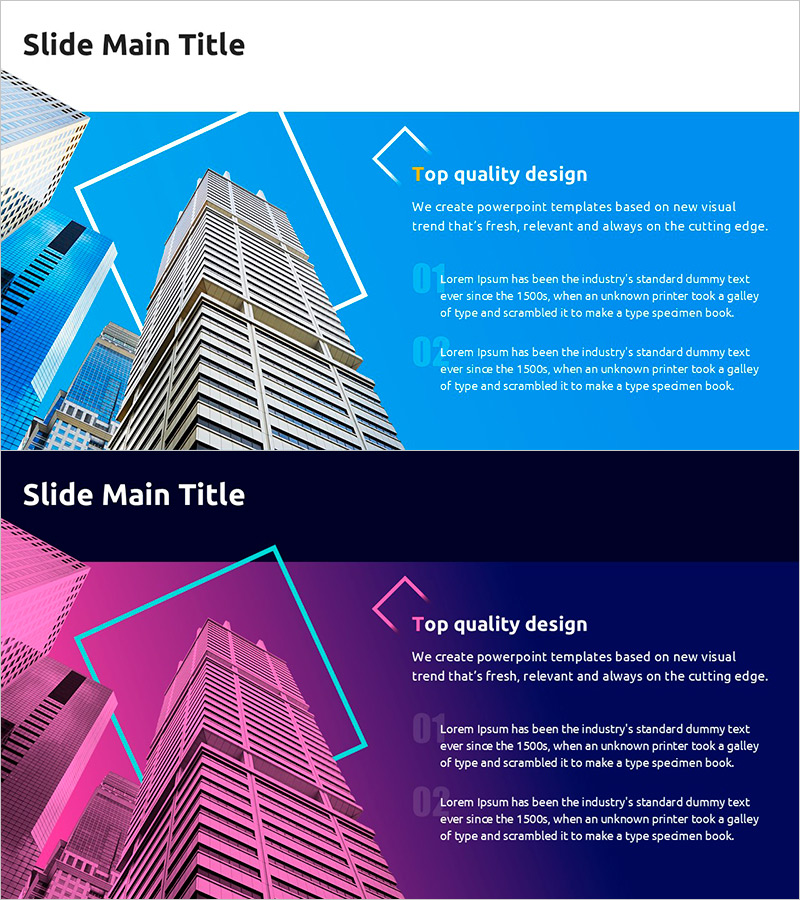 고객사 소개 슬라이드 템플릿 – 성공 사례 강조