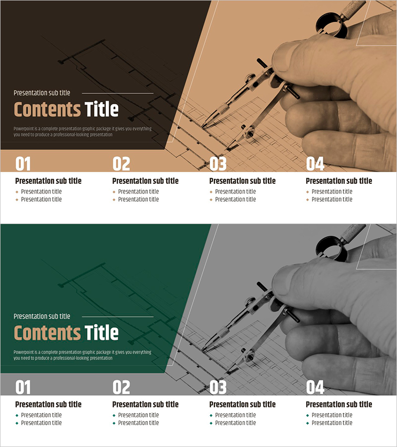 건축 설계 제안서PPT 목차 – 전문적이고 세련된 구성