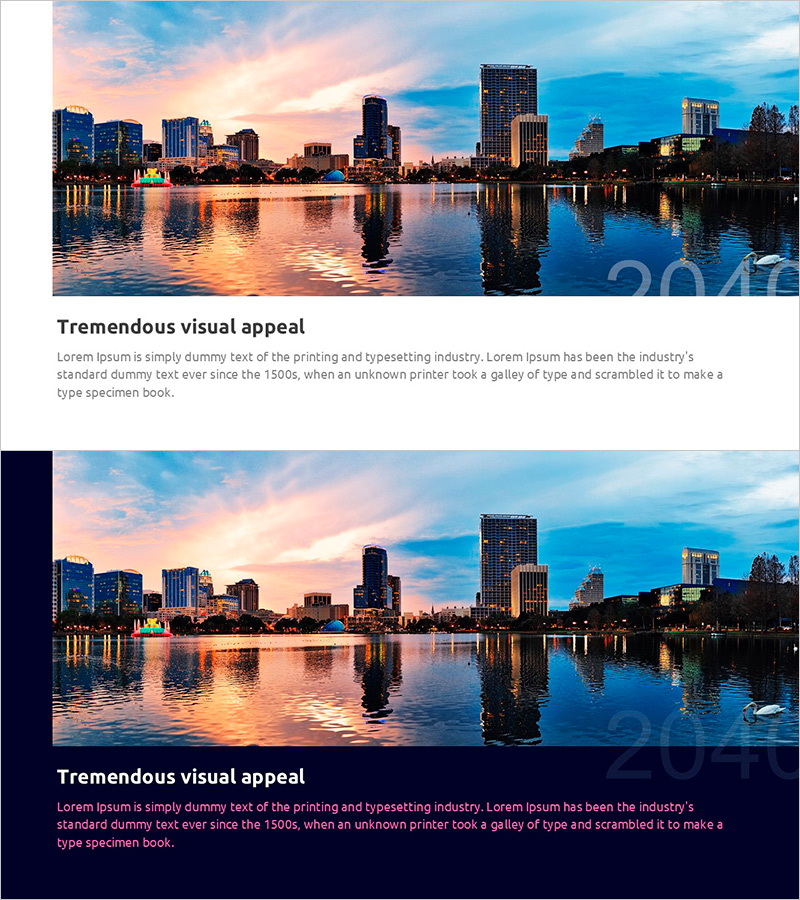 미래 도시 전망을 담은 프레젠테이션 슬라이드