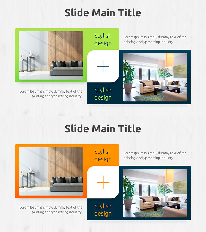 인테리어 융합 슬라이드 템플릿 – 스타일과 혁신의 조화