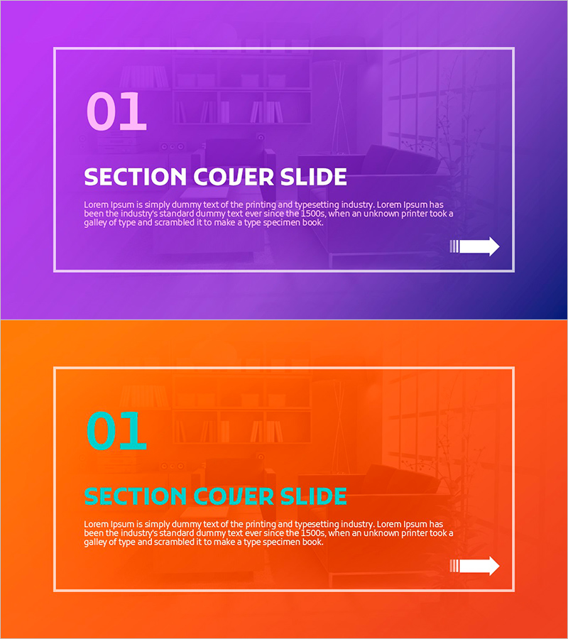 심플 스퀘어 프레임 간지 – 효과적인 섹션 커버 슬라이드