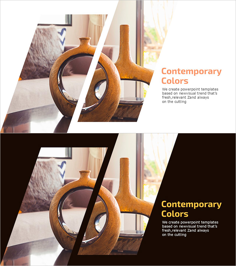 소품 사진과 강조 메시지 슬라이드 – 현대적인 디자인