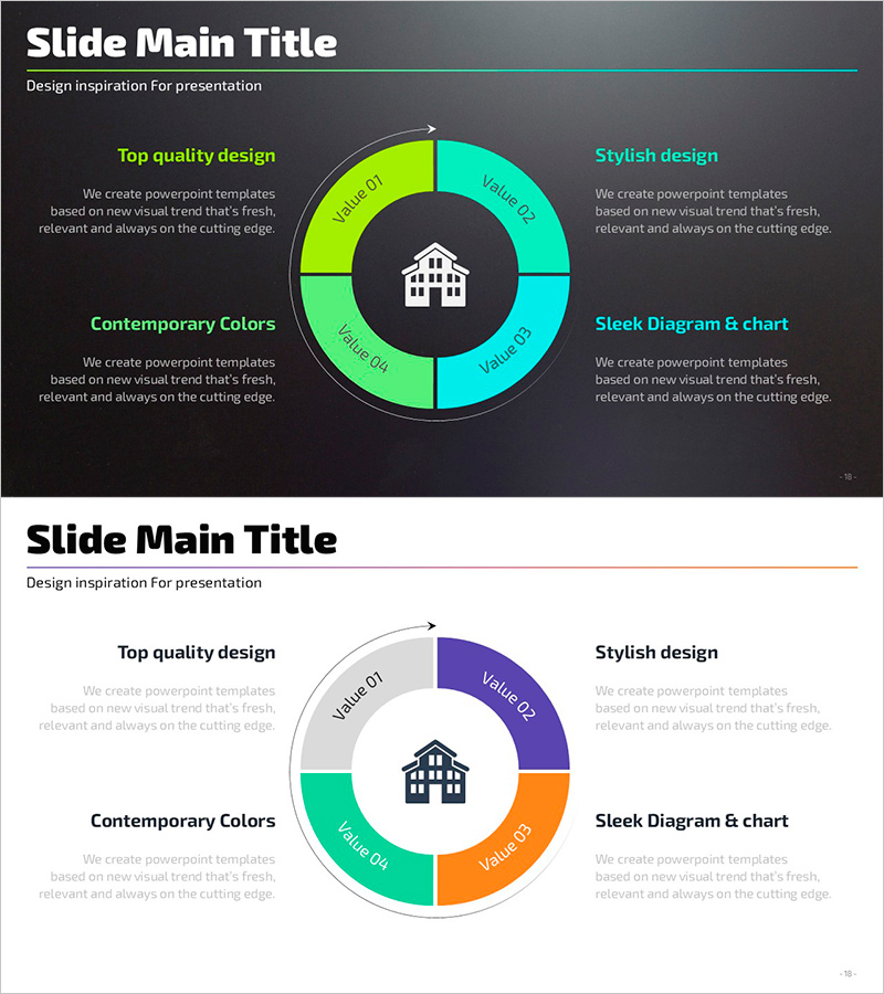 부동산 투자 흐름을 다룬 슬라이드 템플릿