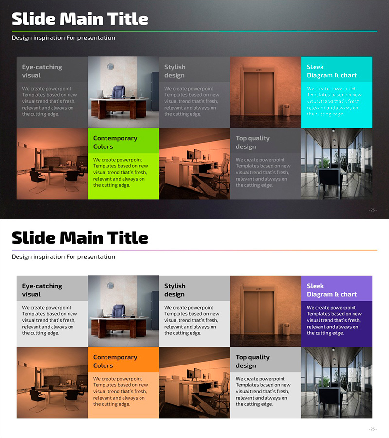 사무실 인테리어와 텍스트 박스 – 현대적 디자인