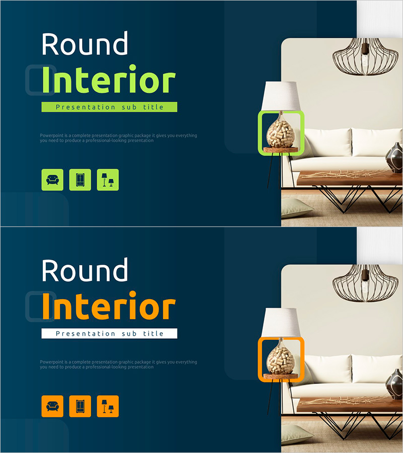 라운드 인테리어 템플릿 표지 – 현대적인 디자인