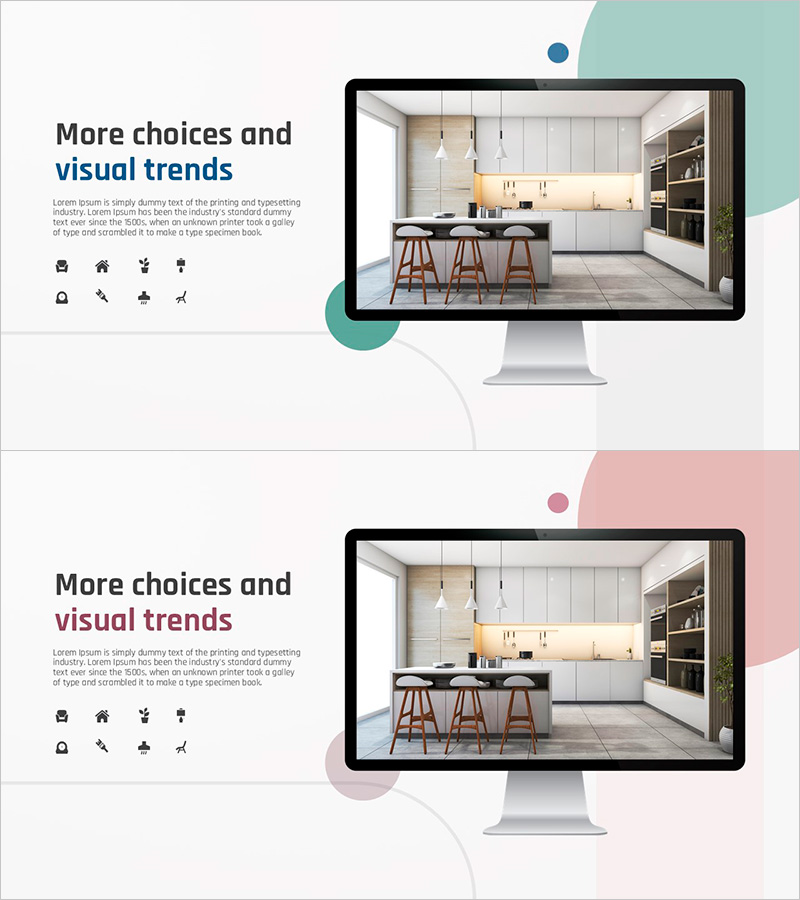 주방 목업을 활용한 사업 소개 슬라이드