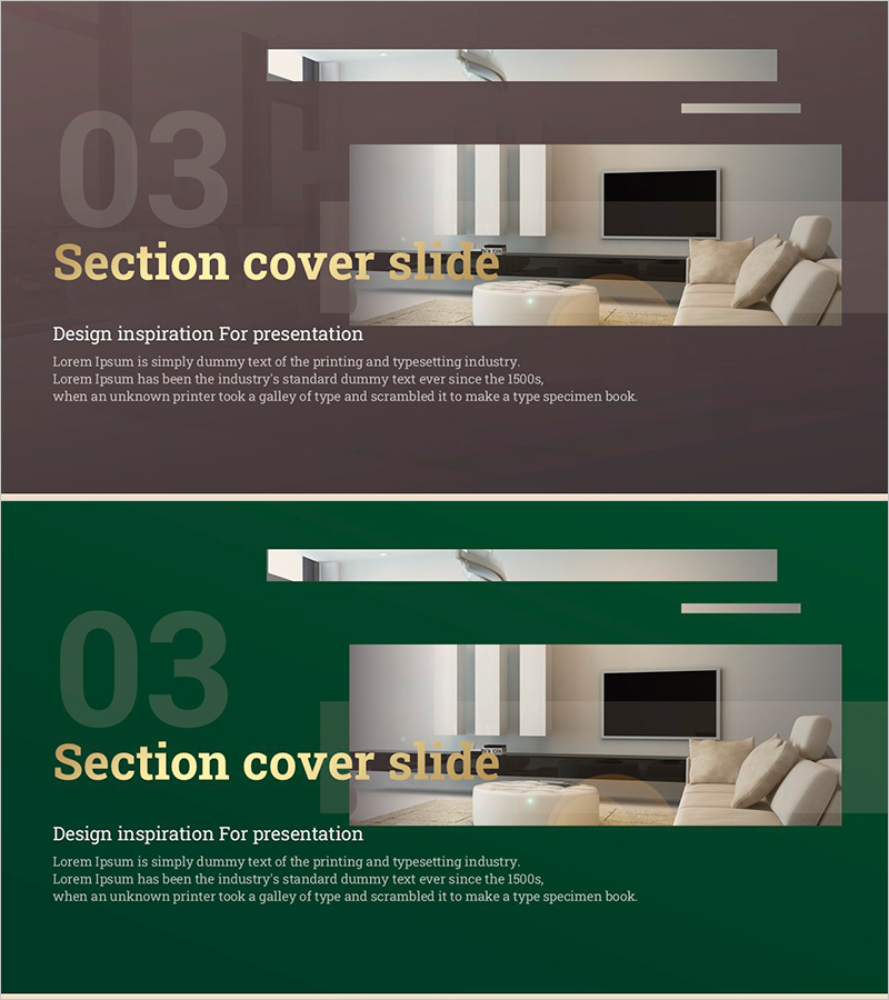고급 인테리어 PPT 간지 – 세련된 디자인의 섹션 커버 슬라이드