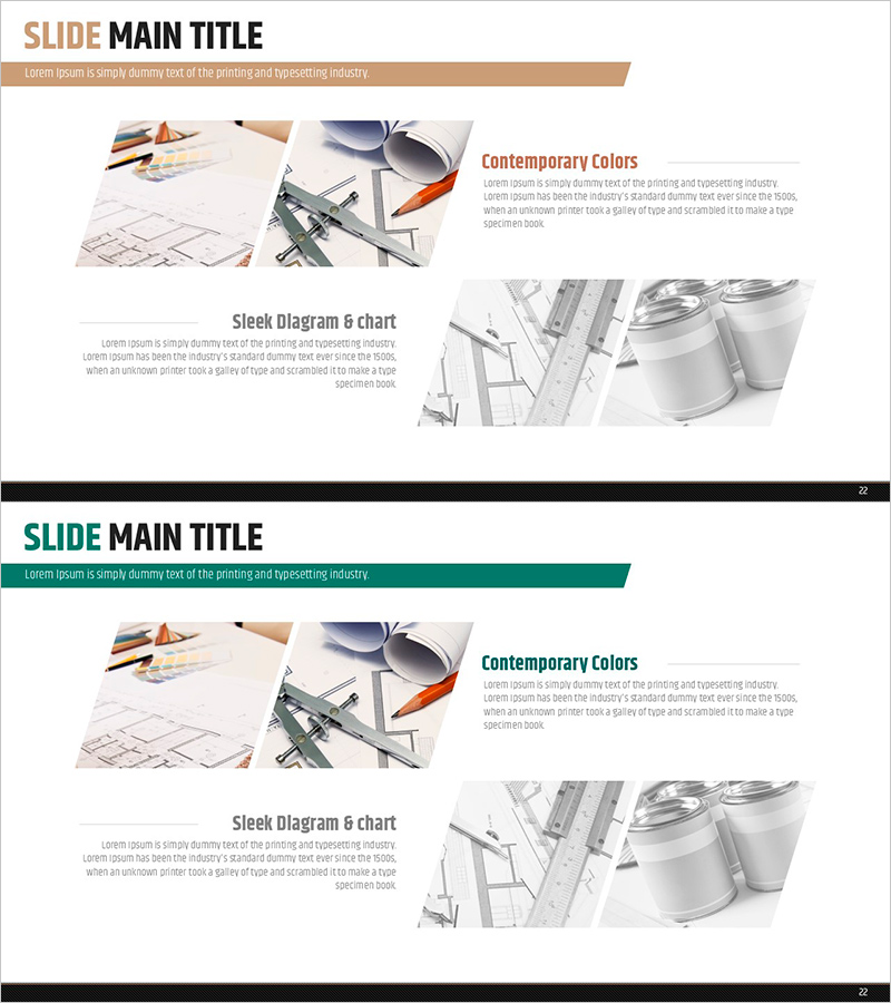 건축 설계 내용을 효과적으로 표현한 슬라이드