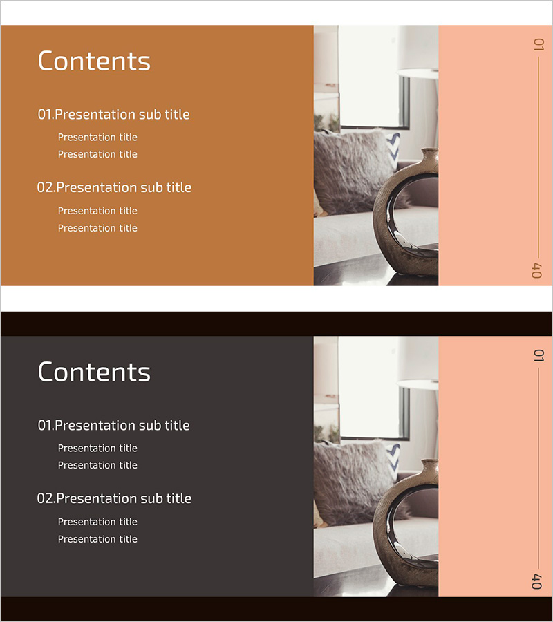 인테리어 소품 프레젠테이션 목차 – 실용적이고 현대적인 디자인
