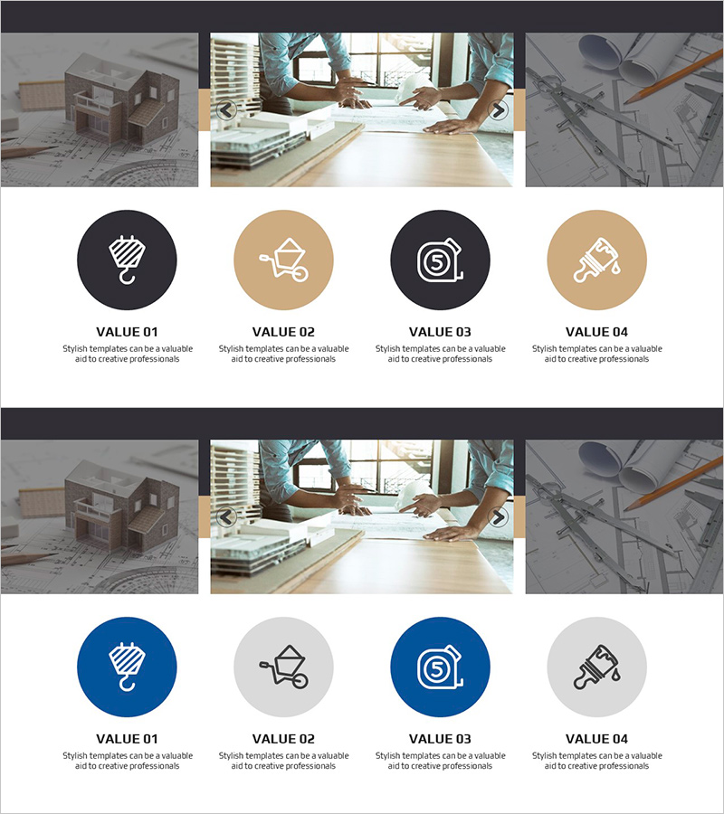 리모델링 작업 계획을 위한 다이어그램 슬라이드