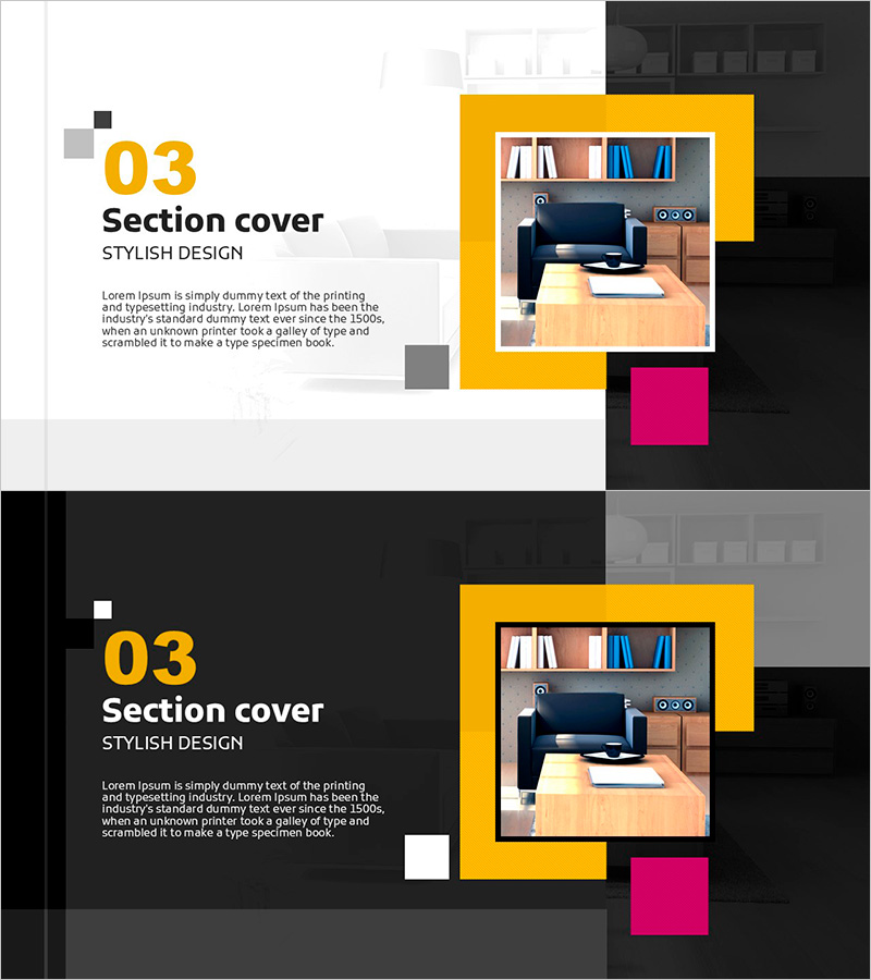 실내 인테리어 디자인 템플릿 간지 – 세련된 디자인 섹션 커버