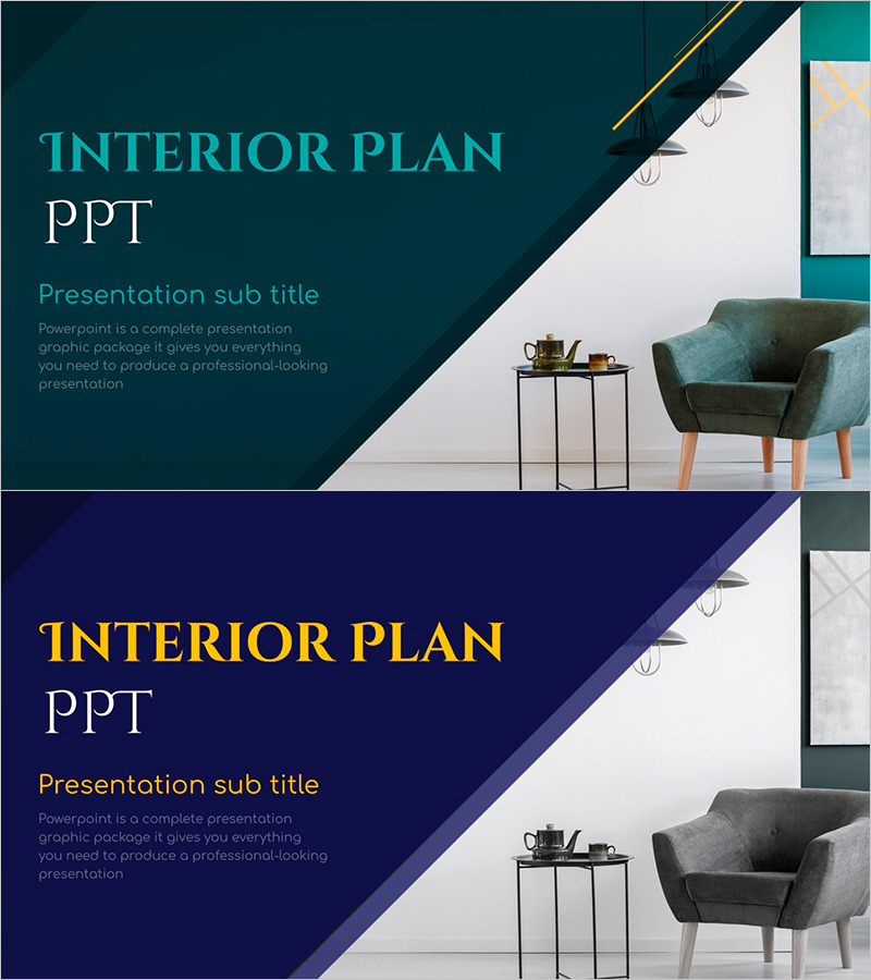 인테리어 계획서 PPT 표지 – 현대적 감각의 디자인