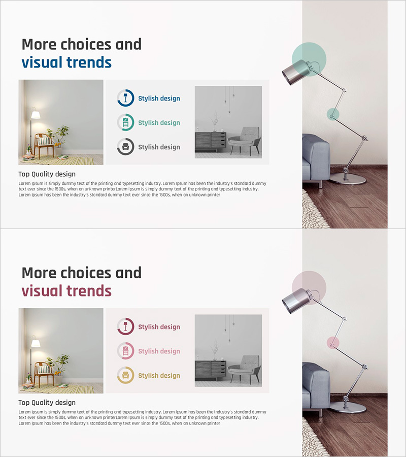 가구 조성 계획 슬라이드 – 시장 분석을 통한 시각적 트렌드