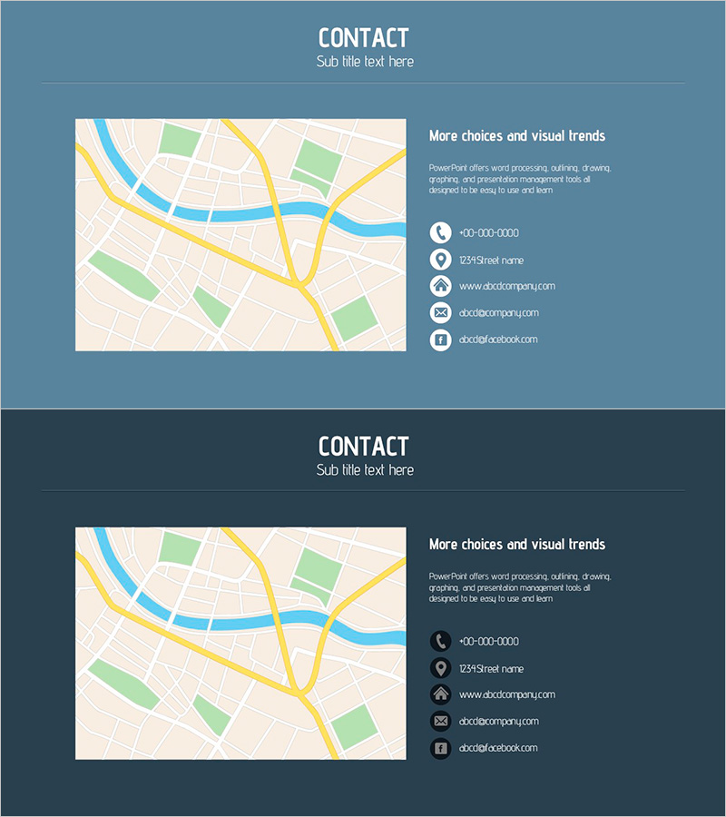 회사 위치와 연락처 슬라이드 – 비즈니스 연결의 시작