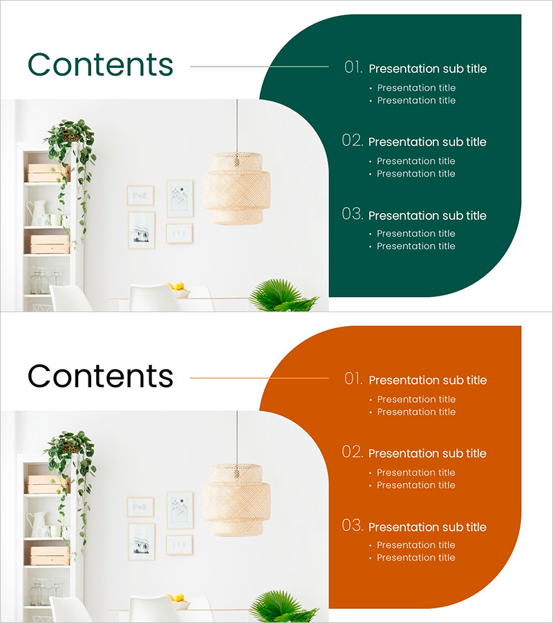 플랜테리어 템플릿 목차 – 자연을 담은 프레젠테이션