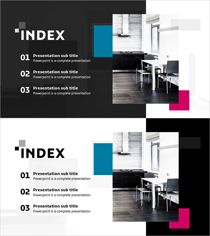 실내 인테리어 디자인 템플릿 목차