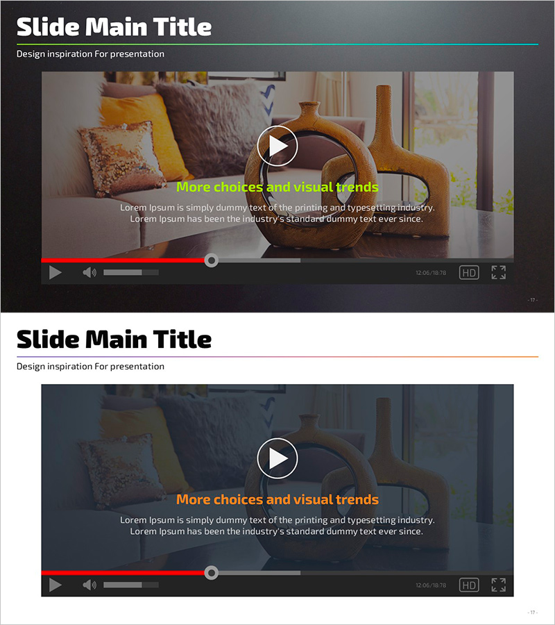 영상 시청 슬라이드로 전달력 극대화 – 다양한 디자인 영감을 담은 템플릿